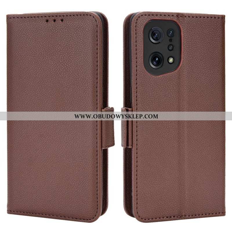 Skórzany Futerał do Oppo Find X5 Etui Folio Flap Double Nowe Kolory