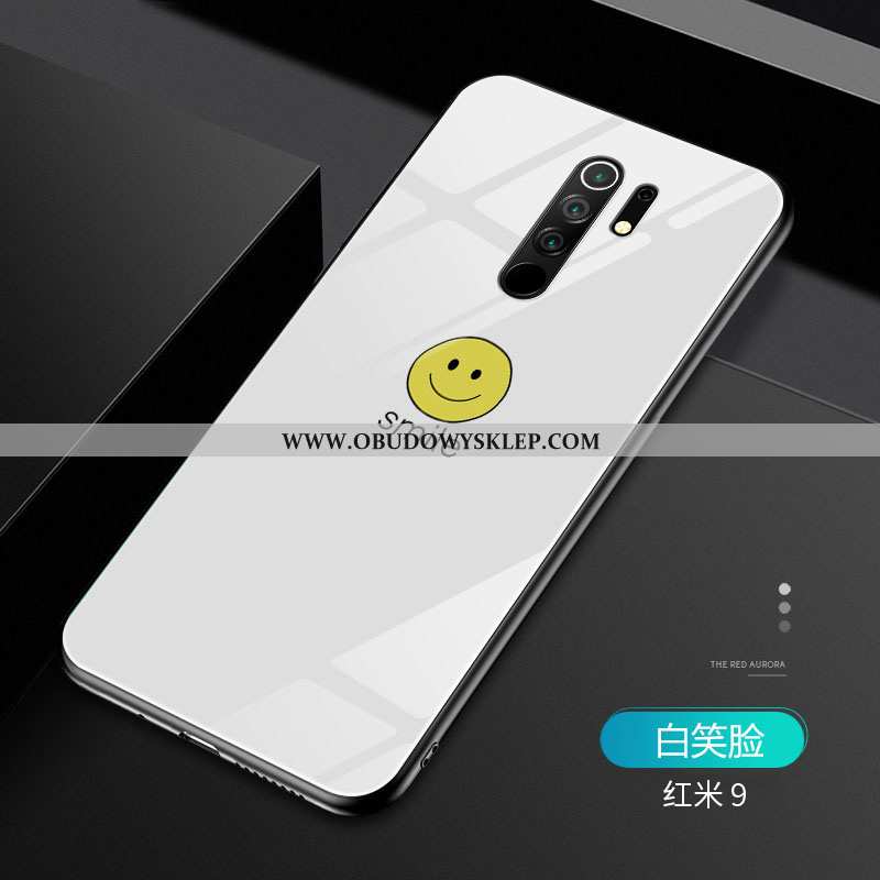 Obudowa Xiaomi Redmi 9 Osobowość Smile Telefon Komórkowy, Etui Xiaomi Redmi 9 Szkło Mały Żółta