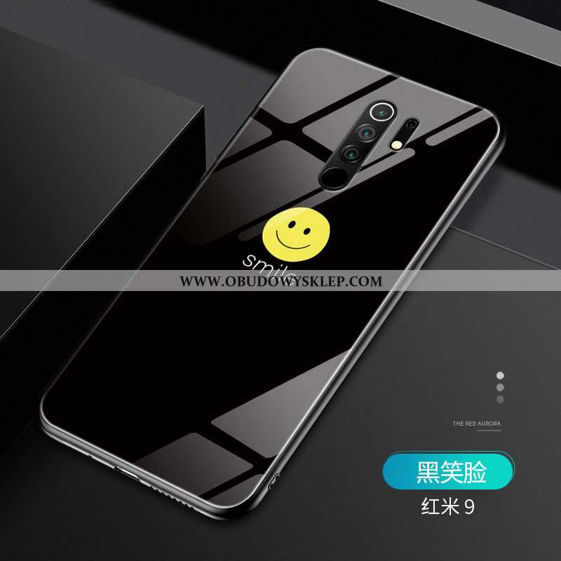 Obudowa Xiaomi Redmi 9 Osobowość Smile Telefon Komórkowy, Etui Xiaomi Redmi 9 Szkło Mały Żółta