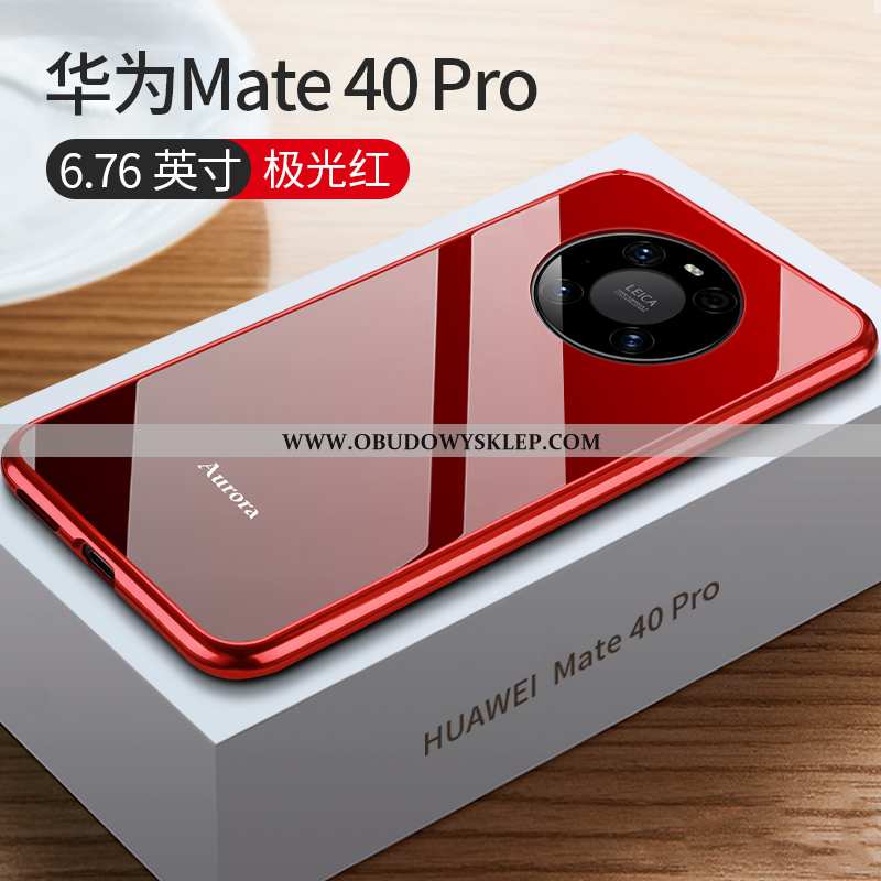 Pokrowce Huawei Mate 40 Pro Cienkie Nowy Ochraniacz, Obudowa Huawei Mate 40 Pro Metal Szkło Niebiesk