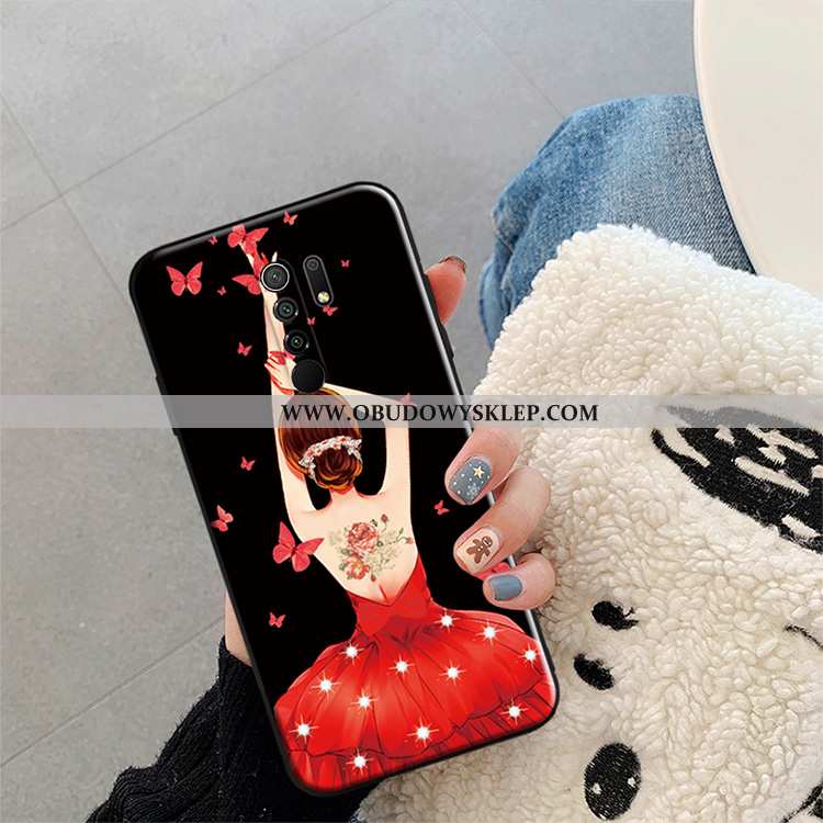 Pokrowce Xiaomi Redmi 9 Silikonowe Czerwony Czerwony Netto, Obudowa Xiaomi Redmi 9 Ochraniacz Trendy