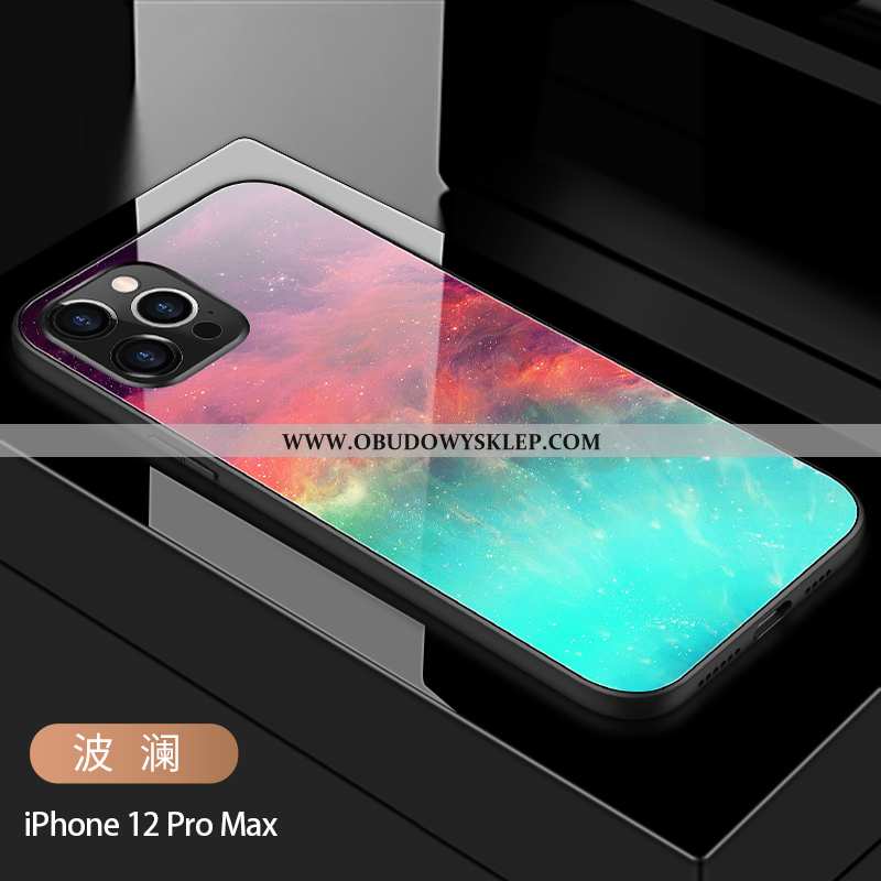 Pokrowce iPhone 12 Pro Max Trendy Szkło Telefon Komórkowy, Obudowa iPhone 12 Pro Max Silikonowe Kwad