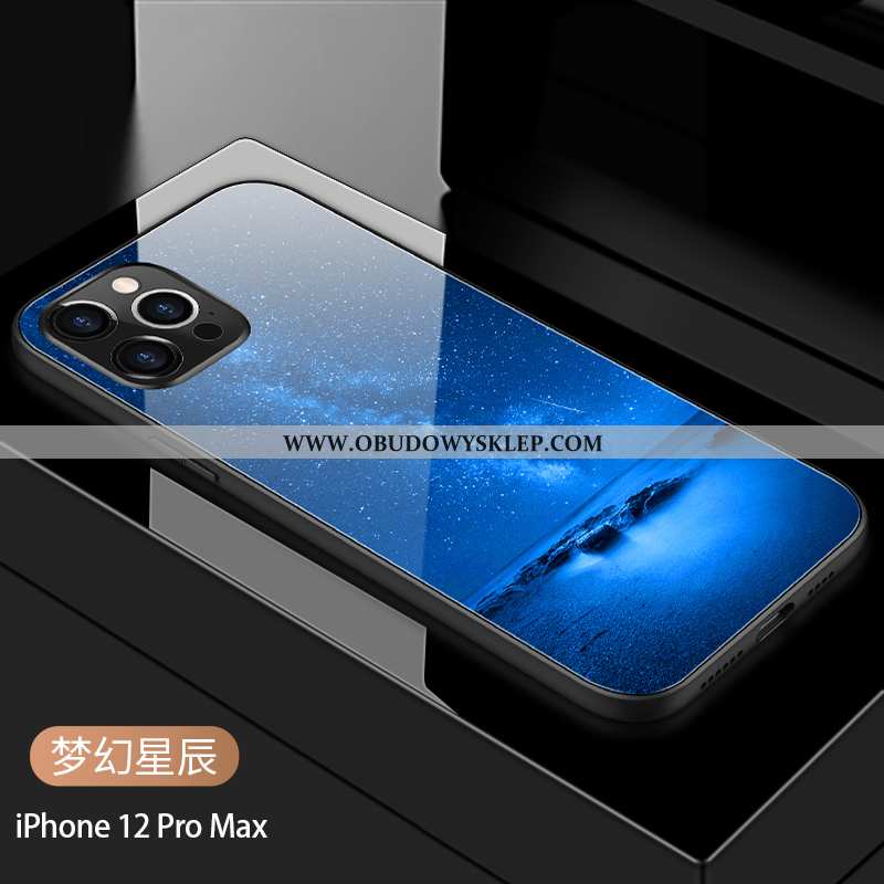 Pokrowce iPhone 12 Pro Max Trendy Szkło Telefon Komórkowy, Obudowa iPhone 12 Pro Max Silikonowe Kwad