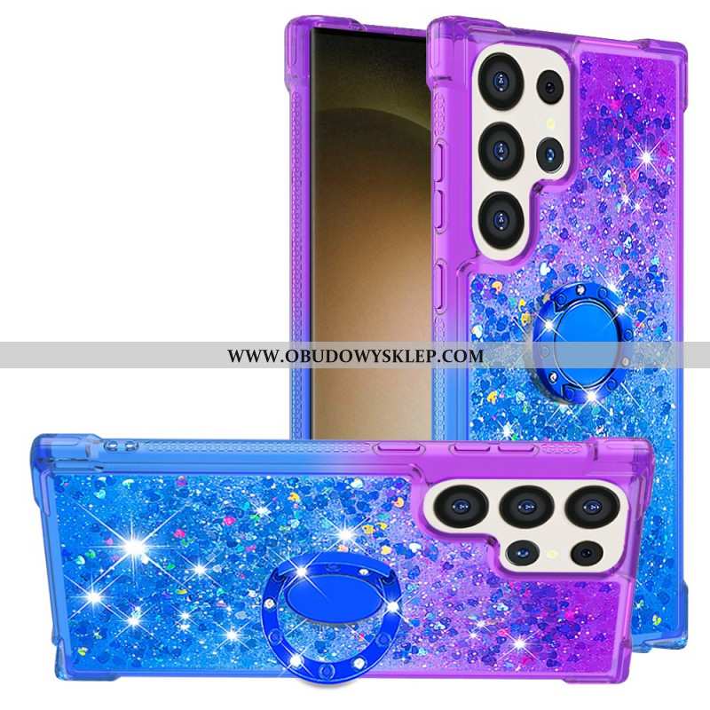 Etui Do Samsung Galaxy S24 Ultra 5g Gradalny Brokat Z Pierścieniem Podtrzymującym