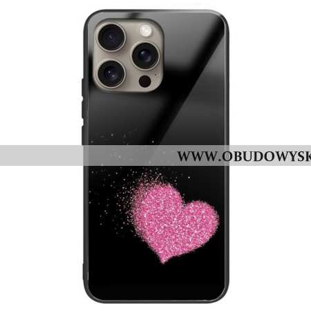 Etui Do iPhone 16 Pro Max Szkło Hartowane W Kształcie Różowego Serca