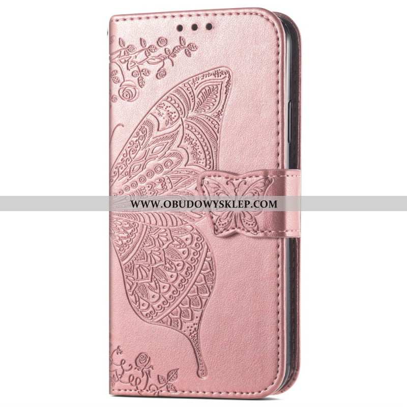 Etui Folio Do Huawei Pura 70 Barokowy Motyl Z Paskiem