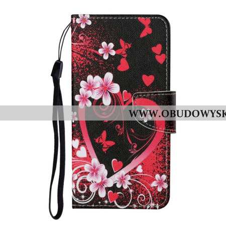 Etui Folio Do Samsung Galaxy A16 5g CZerwone Serce