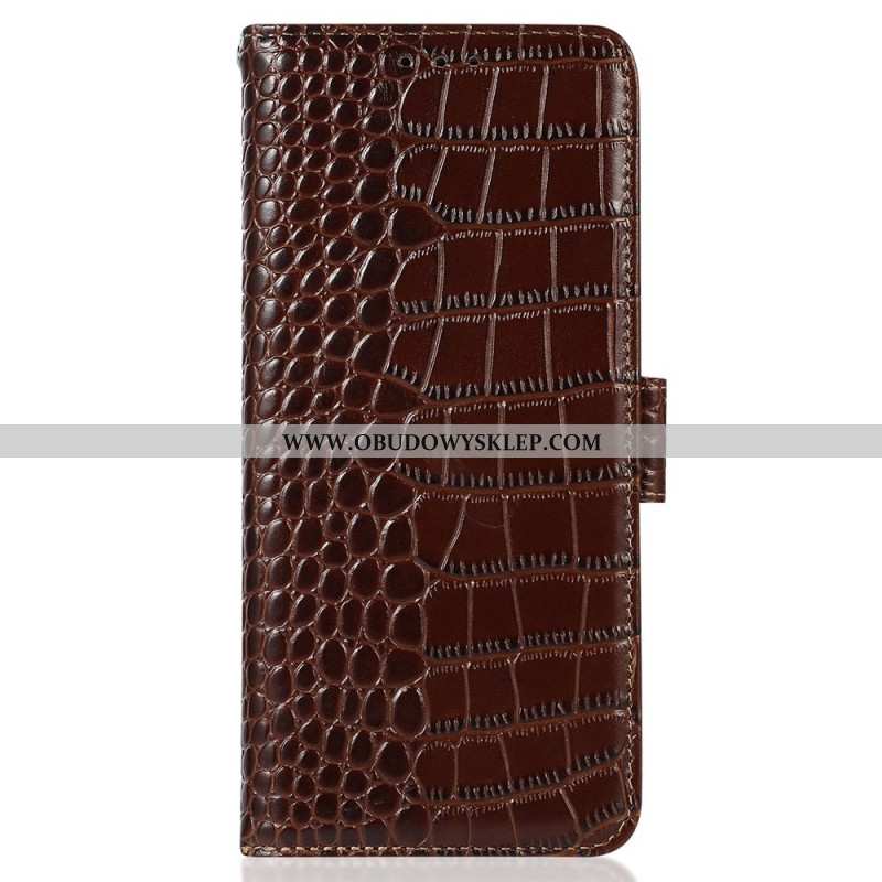 Etui Folio Do Samsung Galaxy A55 5g Styl Krokodyla Z Blokowaniem Rfid