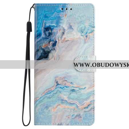 Etui Folio Do Samsung Galaxy S24 5g Niebieski Marmur W Lanire