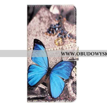 Etui Folio Do Samsung Galaxy S24 5g Niebieski Motyl