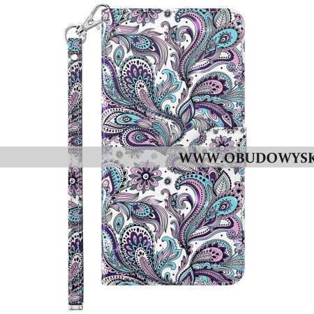 Etui Folio Do Samsung Galaxy S24 5g Wzór Paisley Z Paskiem