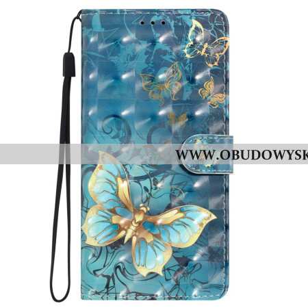 Etui Folio Do Samsung Galaxy S24 Plus 5g Wzór 3d W Kształcie Motyla Z Paskiem