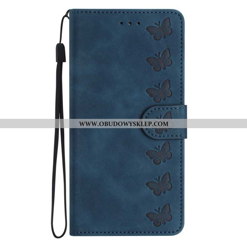 Etui Folio Do Samsung Galaxy S24 Ultra 5g Fryz Motylkowy Z Paskiem