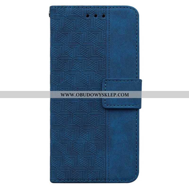 Etui Folio Do Xiaomi 14 Tkany Wzór Na Ramiączkach