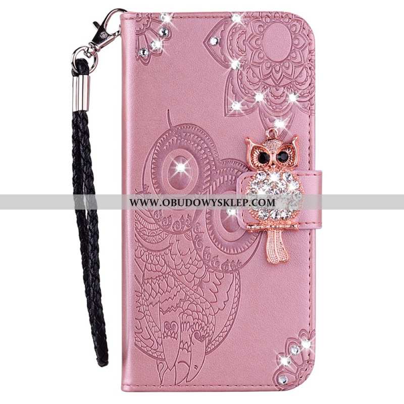 Etui Folio Do Xiaomi Redmi Note 13 5g Biżuteria Kostiumowa Sowy