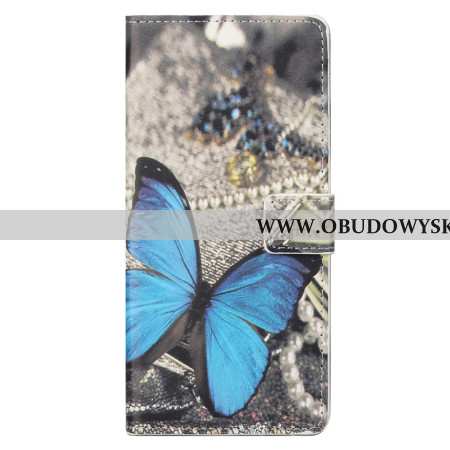 Etui Folio Do Xiaomi Redmi Note 13 Pro 5g Niebieski Motyl