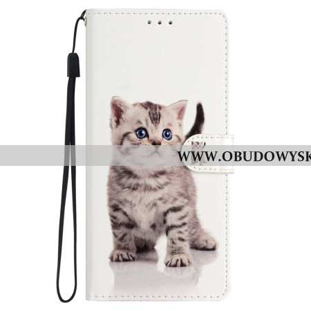 Etui Folio Do iPhone 16 Kotek Z Paskiem