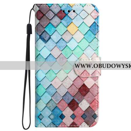 Etui Folio Do iPhone 16 Plus Kratki Paskowe