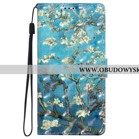 Etui Folio Do iPhone 16 Plus Kwiaty Moreli Z Paskiem