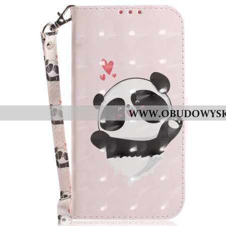 Etui Folio Do iPhone 16 Plus Panda Love Z Paskiem