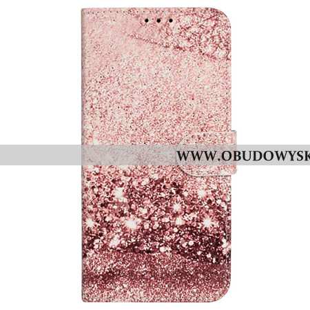 Etui Folio Do iPhone 16 Plus Wzór Różowego Marmuru