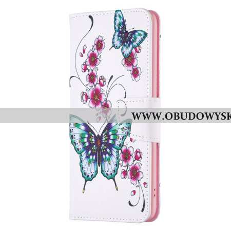 Etui Folio Do iPhone 16 Pro Zielone Motyle