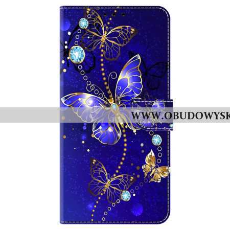 Etui Folio Google Pixel 9 Diamentowy Motyl Na Niebieskim Tle Etui Ochronne