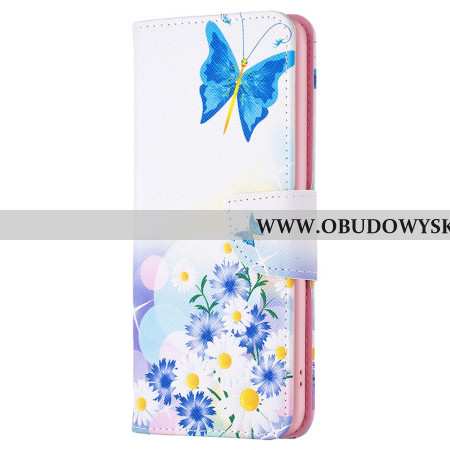 Etui Folio Oppo A98 5g Akwarela Z Motylami I Kwiatami