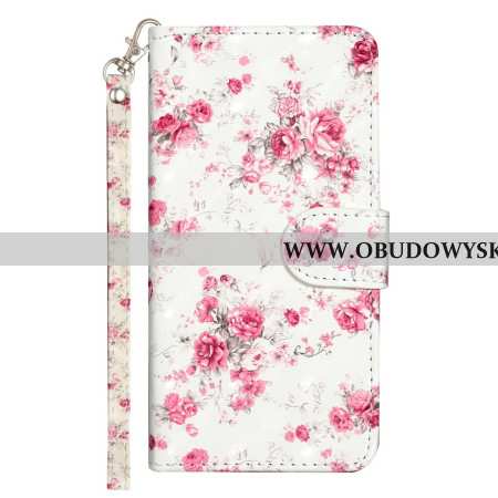 Etui Folio Oppo A98 5g Róże Z Paskiem