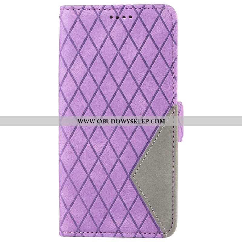 Etui Folio Oppo Reno 12 5g Diamentowe Nadruki Z Paskiem Etui Ochronne