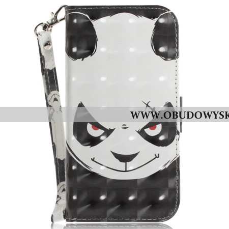 Etui Folio Oppo Reno 12 5g Wściekła Panda Z Paskiem