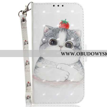 Etui Folio Oppo Reno 12f 5g Kot I Truskawka Z Paskiem