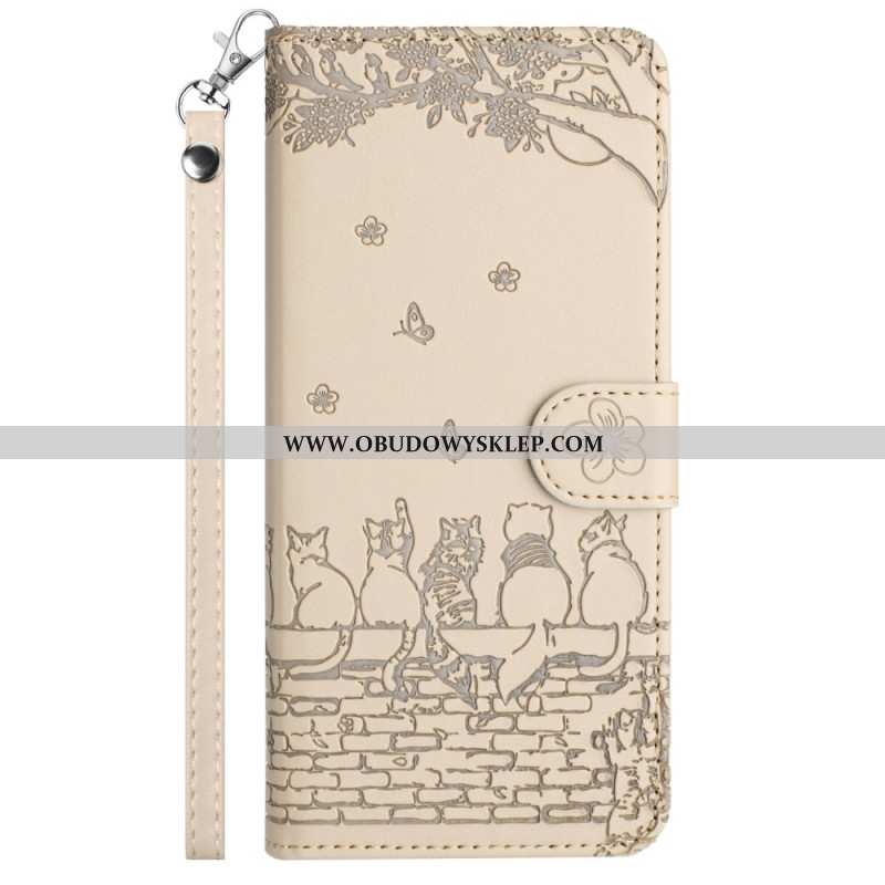 Etui Folio Samsung Galaxy A15 5g Banda Stringów. Koty