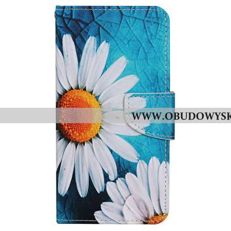 Etui Folio Samsung Galaxy A15 5g Chryzantema Z Dużym Paskiem Etui Ochronne