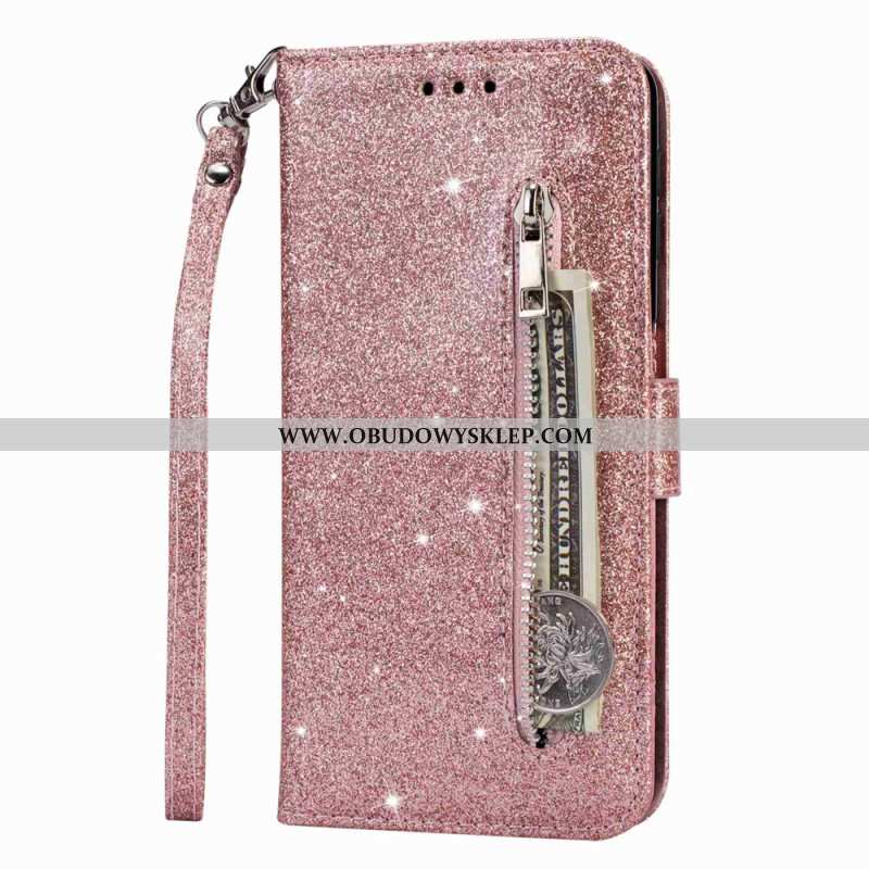 Etui Folio Samsung Galaxy A15 Brokatowa Portmonetka Z Przodu