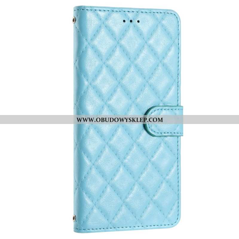 Etui Folio Samsung Galaxy A15 Pikowana Z Paskiem Etui Ochronne