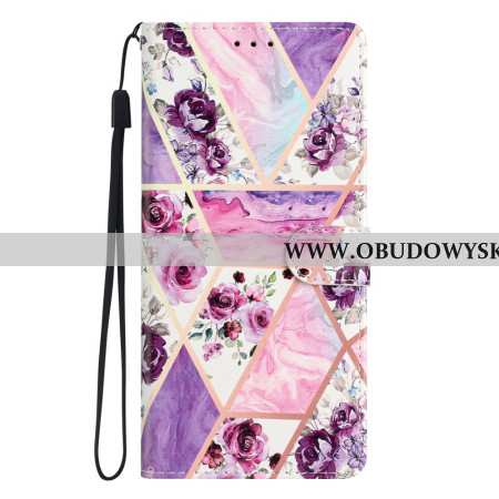 Etui Folio Samsung Galaxy A16 5g Fioletowy Wzór Kwiatowy