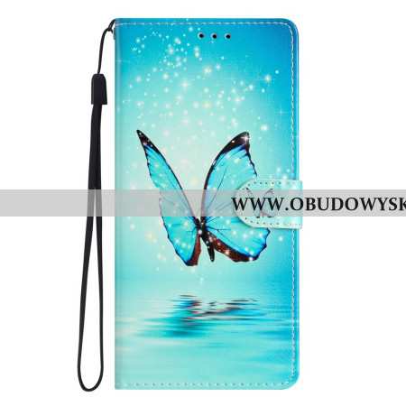 Etui Folio Samsung Galaxy A16 5g Niebieski Motyl Etui Ochronne