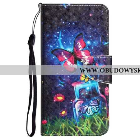 Etui Folio Samsung Galaxy A55 5g Butelka I Motyle Z Paskiem Etui Ochronne