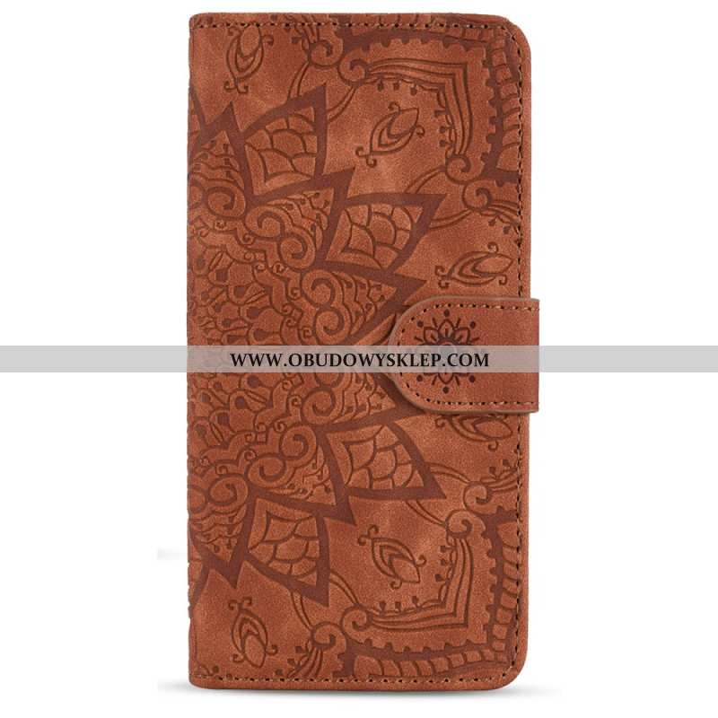 Etui Folio Samsung Galaxy A55 5g Grawerowane Kwiaty Etui Ochronne