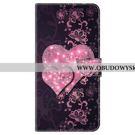 Etui Folio Samsung Galaxy A55 5g Koronkowe Serca Etui Ochronne