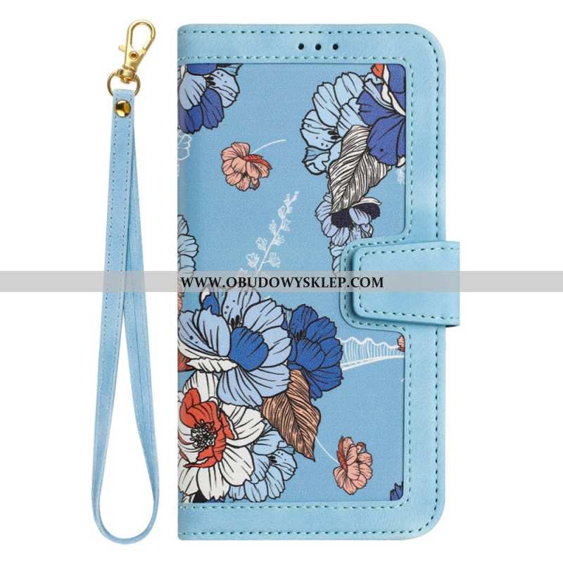 Etui Folio Samsung Galaxy A55 5g Kwiatowy Wzór Z Paskiem Etui Ochronne