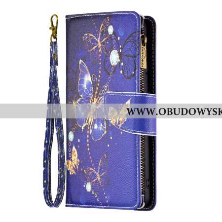 Etui Folio Samsung Galaxy S24 5g Fioletowy Portfel W Motyle Z Paskiem