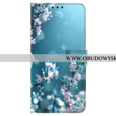 Etui Folio Samsung Galaxy S24 5g Kwiaty Śliwy Etui Ochronne