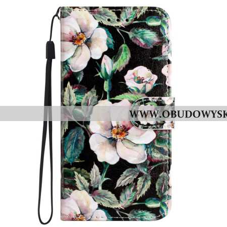 Etui Folio Samsung Galaxy S24 5g Wzór Magnolii Z Paskiem