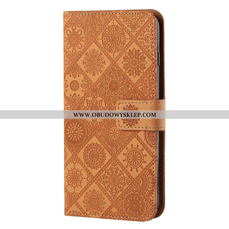 Etui Folio Samsung Galaxy S24 Plus 5g Etniczne Kwiaty Etui Ochronne