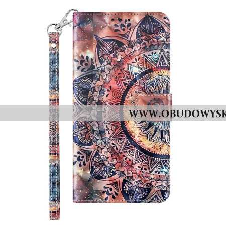 Etui Folio Samsung Galaxy S24 Plus 5g Mandala W Odcieniach CZerwieni Z Paskiem