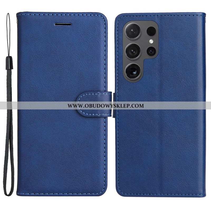 Etui Folio Samsung Galaxy S24 Ultra 5g Jednolity Kolor Z Paskiem Etui Ochronne