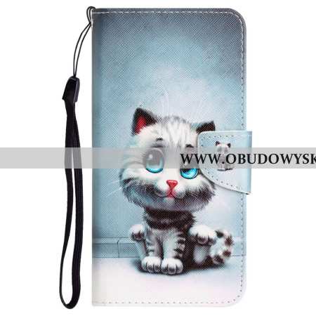 Etui Folio Samsung Galaxy S24 Ultra 5g Niebieskooki Kot Z Paskiem Etui Ochronne