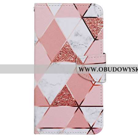 Etui Folio Samsung Galaxy S24 Ultra 5g Wzór Marmurkowy Z Paskiem Etui Ochronne